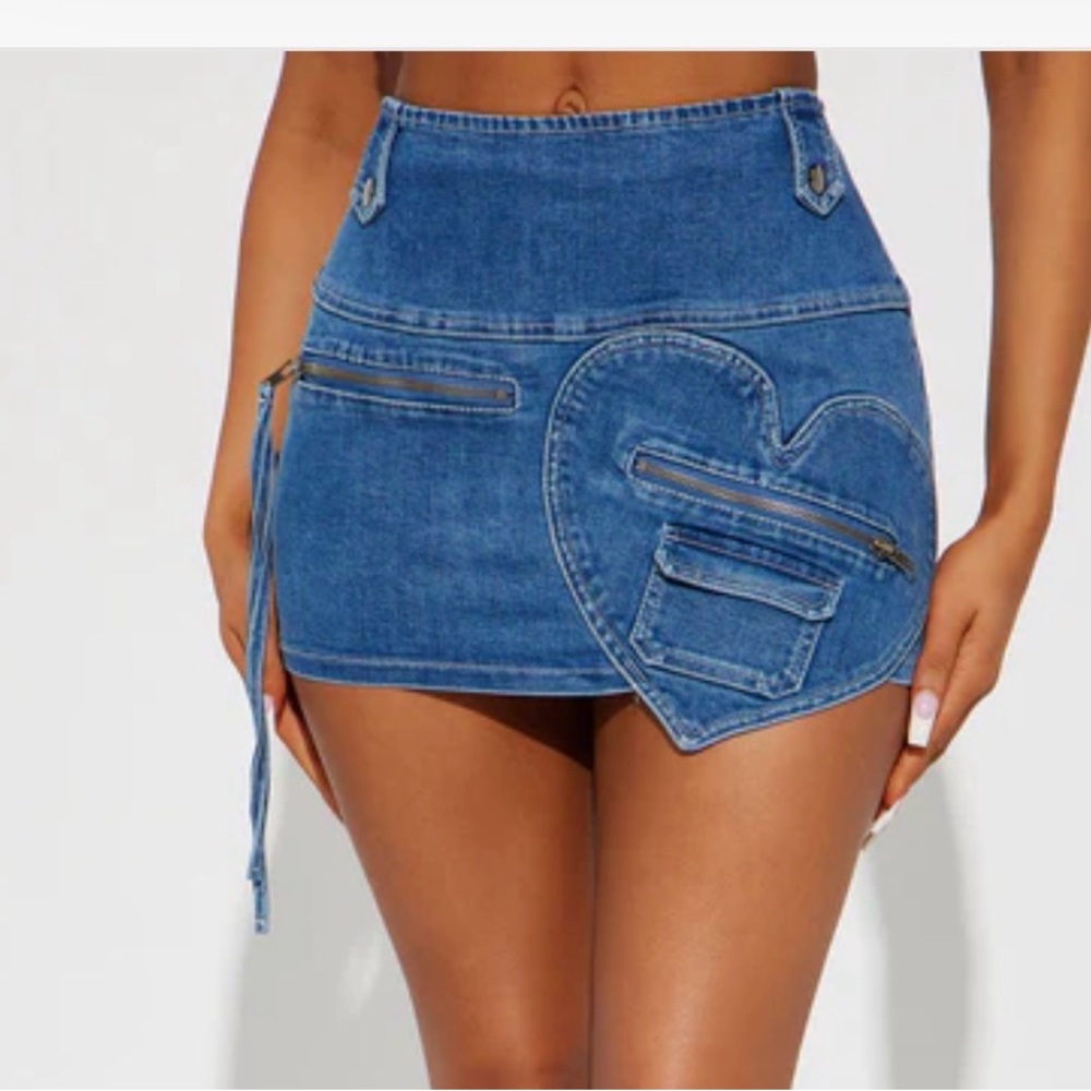 Denim Heart Pocket Mini Skirt